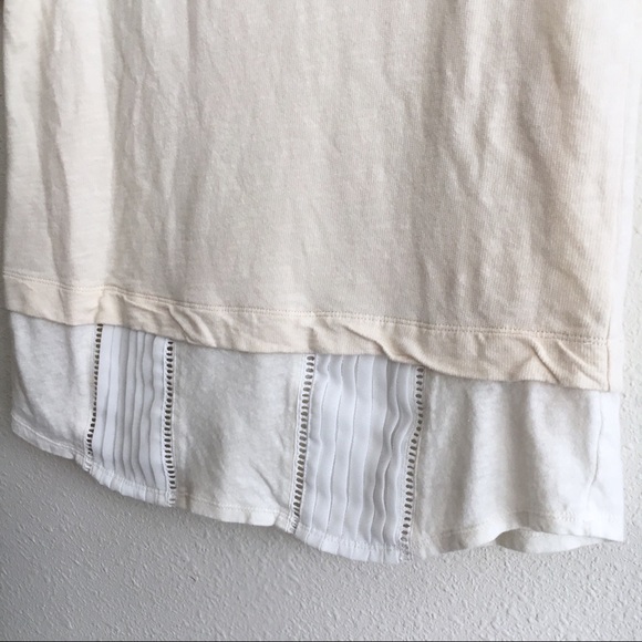 Anthro Dolan Top Layered Sweatshirt Short Sleeves - Picture 4 of 8